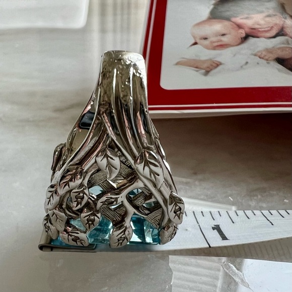 Rare Vintage Glam Jennifer Cary 925 Silver Blue Topaz w/small Diamonds Ring - Picture 11 of 15